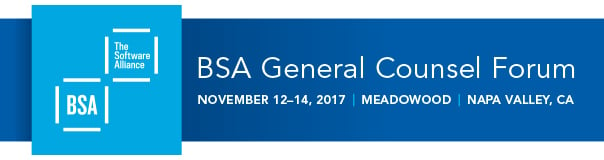 Banner for the 2017 BSA General Counsel Forum
