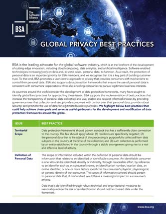2018 BSA Global Privacy Best Practices