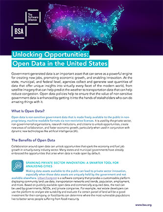 Unlocking Opportunities: Open Data in the United States cover