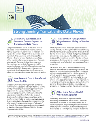 Strengthening Transatlantic Data Flows cover