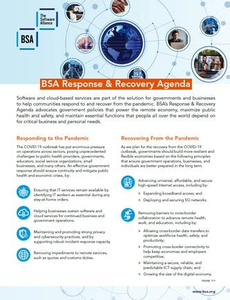Response Recovery Agenda Summary Cover 2020
