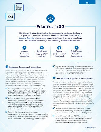 BSA Priorities in 5G cover
