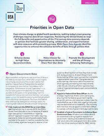 BSA Priorities in Open Data cover