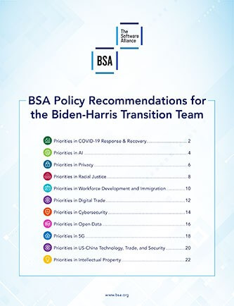 BSA Policy Recommendations for the Biden-Harris Transition Team cover