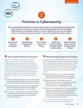BSA Priorities in Cybersecurity cover