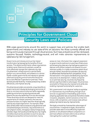 Principles for Government Cloud Security Laws and Policies cover