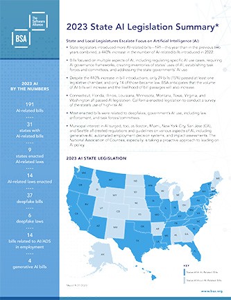 US: BSA 2023 State Legislative Summary AI cover