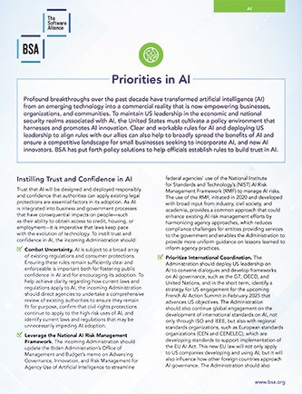 BSA Priorities in AI cover