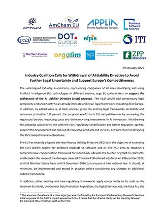 EU: BSA and Industry Groups Call on EU to Withdraw AI Liability Directive cover