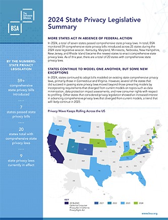 US: BSA 2024 State Privacy Legislative Summary cover