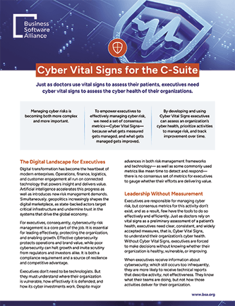 Cyber Vital Signs for the C-Suite cover